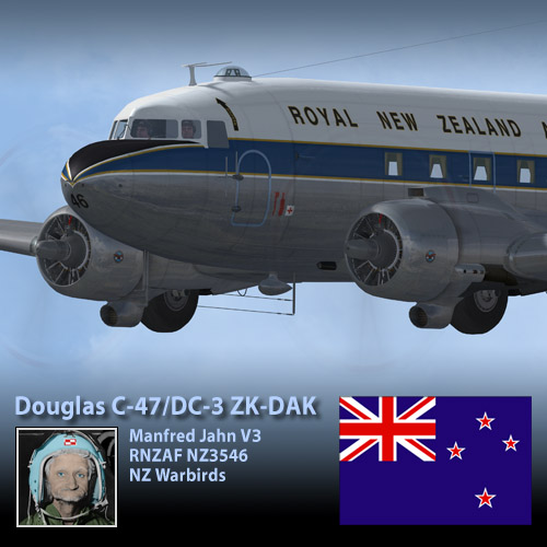 MJ Douglas C47/DC-3 : NZ Warbirds ZK-DAK